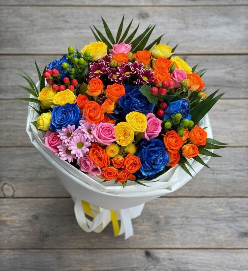 Букет цветов из: Розы и Хризантемы в Сытьково