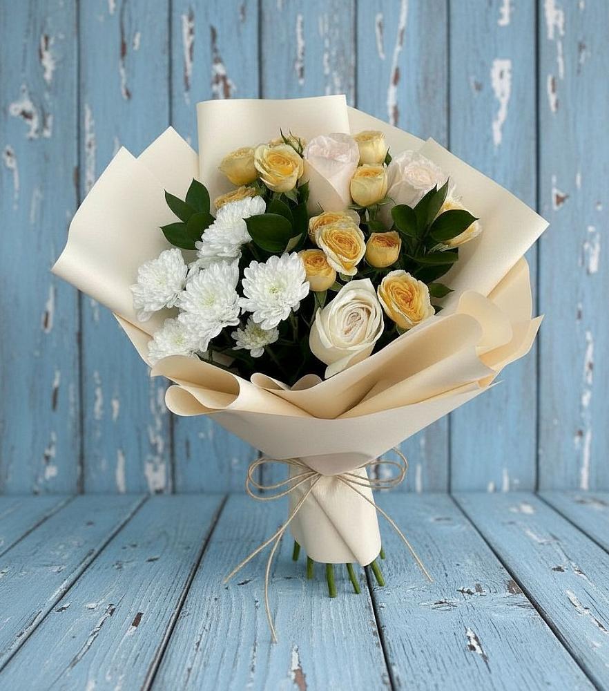 Букет цветов из: Розы и Хризантемы в Сытьково