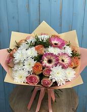 Букет цветов из:  Розы, Герберы и Хризантемы в Сытьково