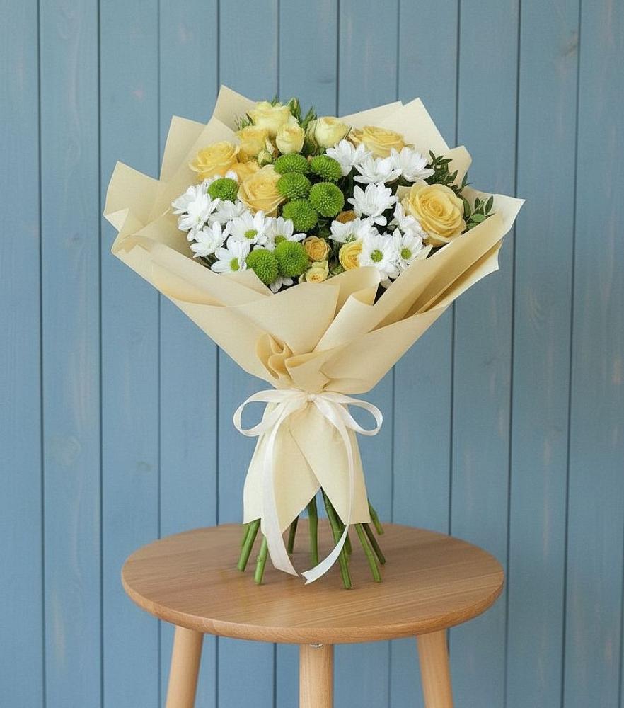 Букет цветов из: Хризантемы и Розы в Сытьково