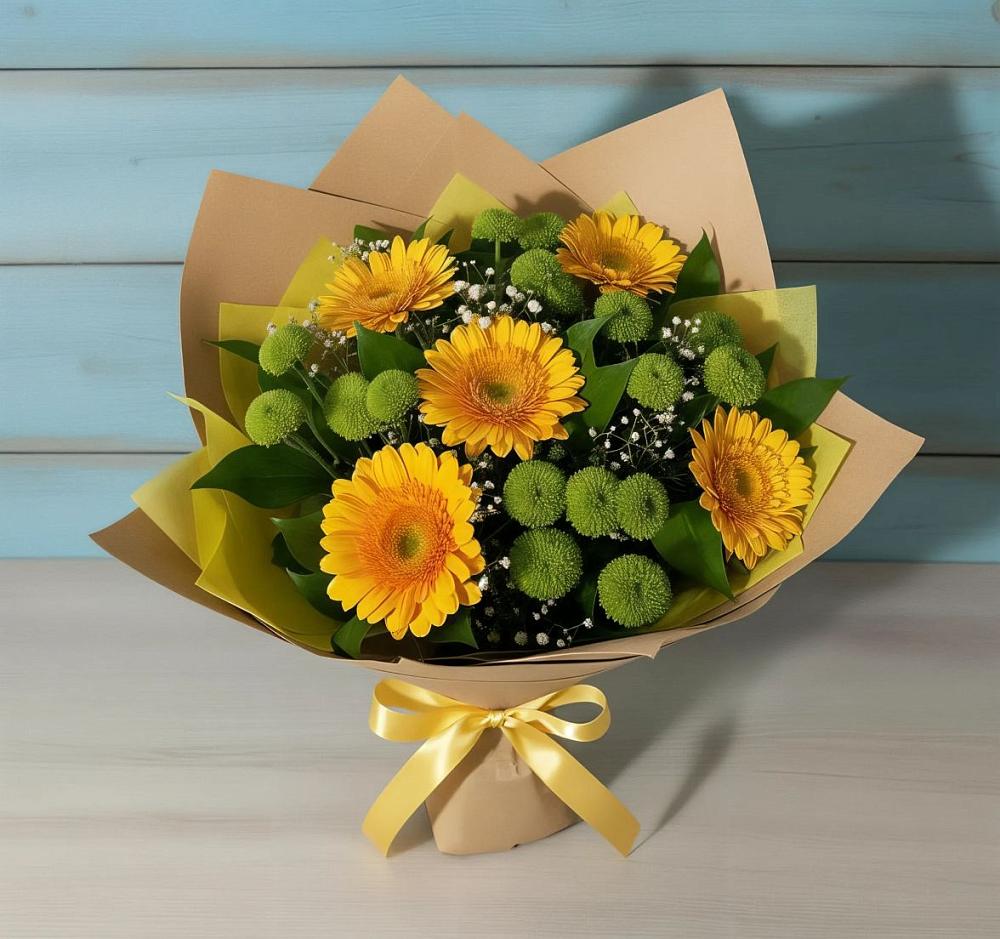 Букет цветов из: Герберы и Хризантемы в Сытьково