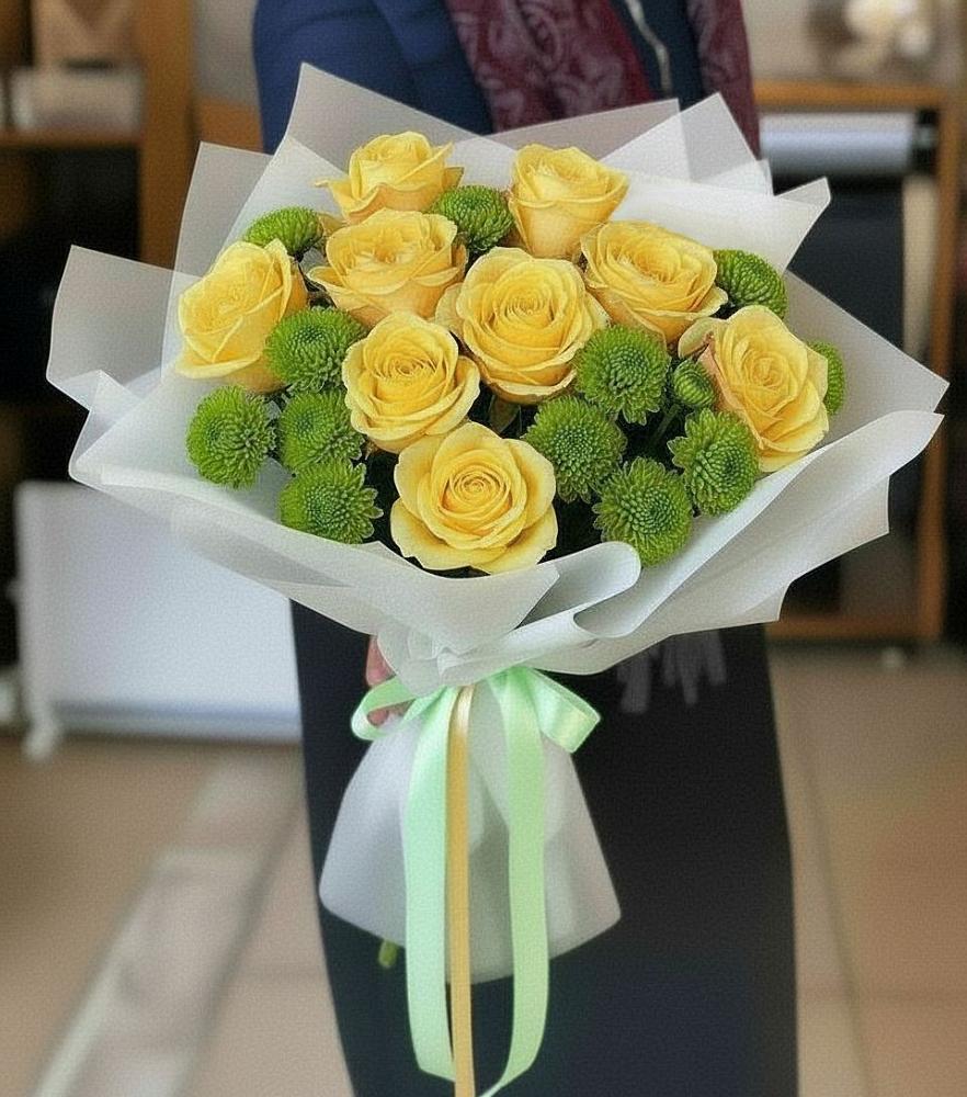 Букет цветов из: Хризантемы и Розы в Сытьково