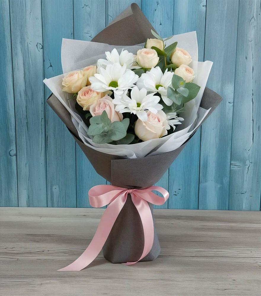 Букет цветов из: Хризантемы и Розы в Сытьково