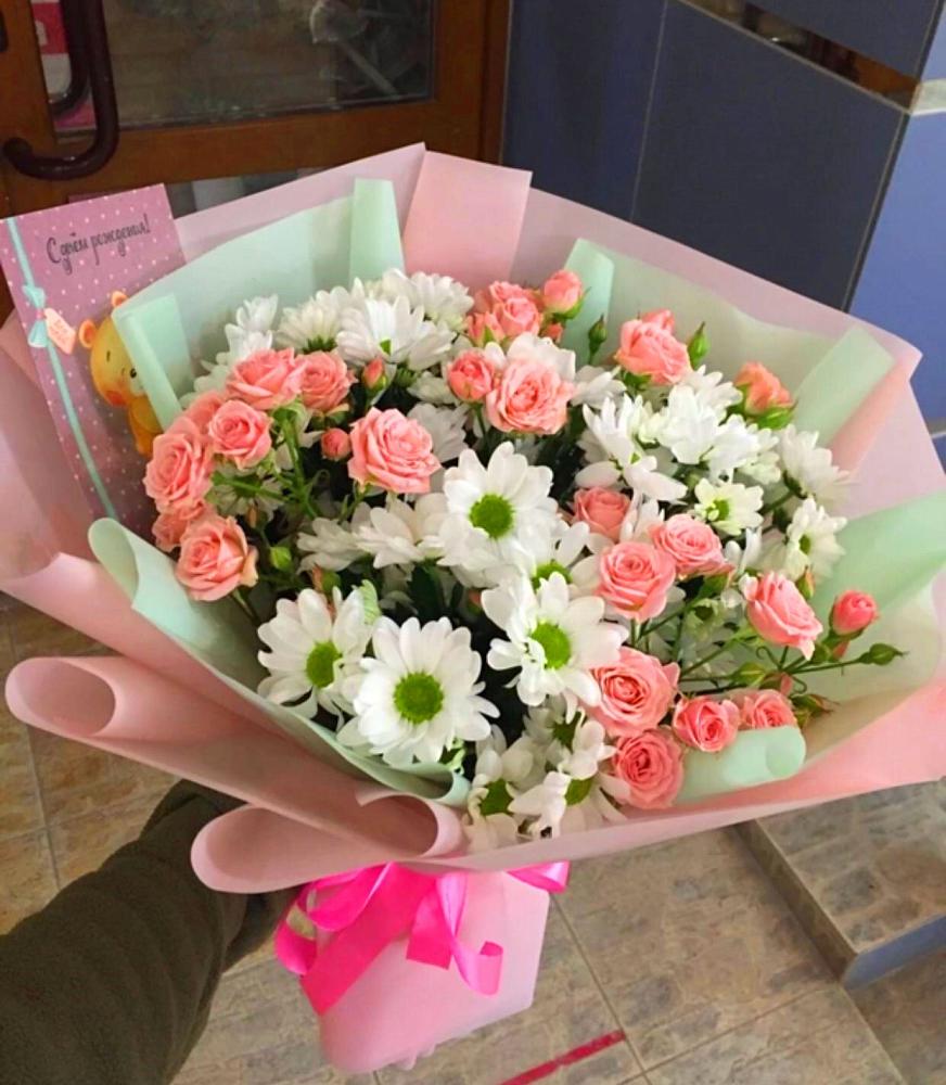 Букет цветов из: Розы и Хризантемы в Сытьково