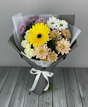 Букет цветов из:  Розы, Герберы и Хризантемы #REPLACE_PRED# Сытьково