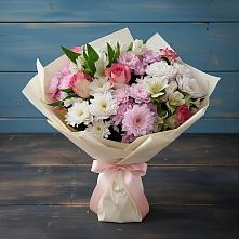 Букет цветов из:  Хризантемы, Альстромерии и Розы в Сытьково