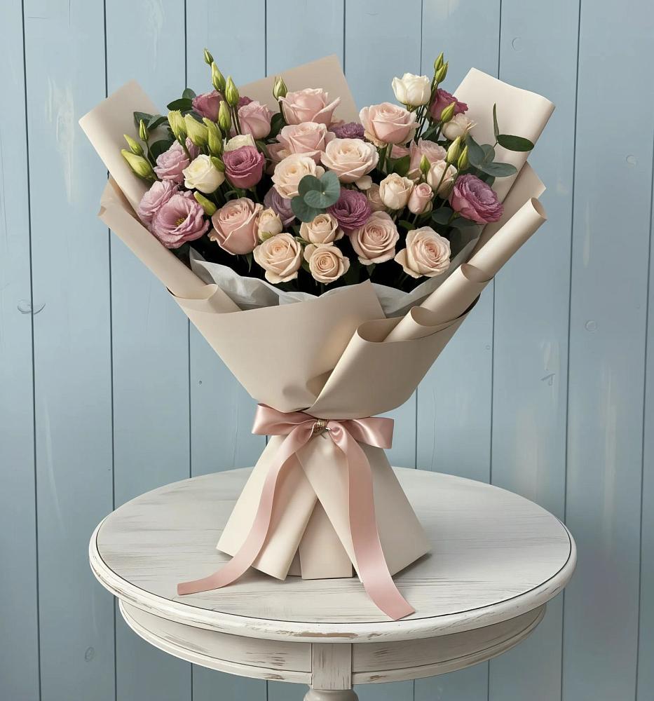 Букет цветов из: Розы и Лизиантусы в Сытьково