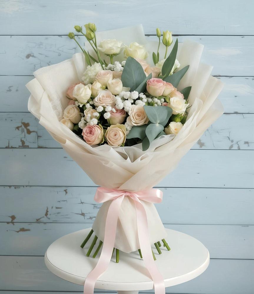 Букет цветов из: Розы и Лизиантусы в Сытьково