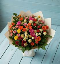 Букет Микс из разноцветных кустовых роз в Сытьково